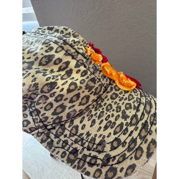 Leopard Print Ballcap with Floral Appliqué - Picture 5 of 8